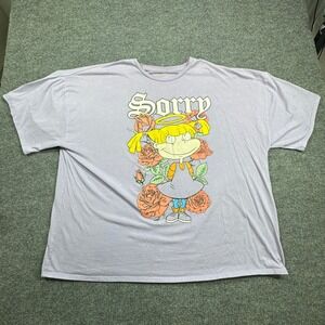 Rugrats T Shirt Womens 2XL Purple Angelica Pickles Sorry Not Sorry Roses
